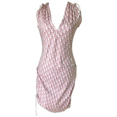 CHRISTIAN DIOR Precioso vestido oblicuo con monograma