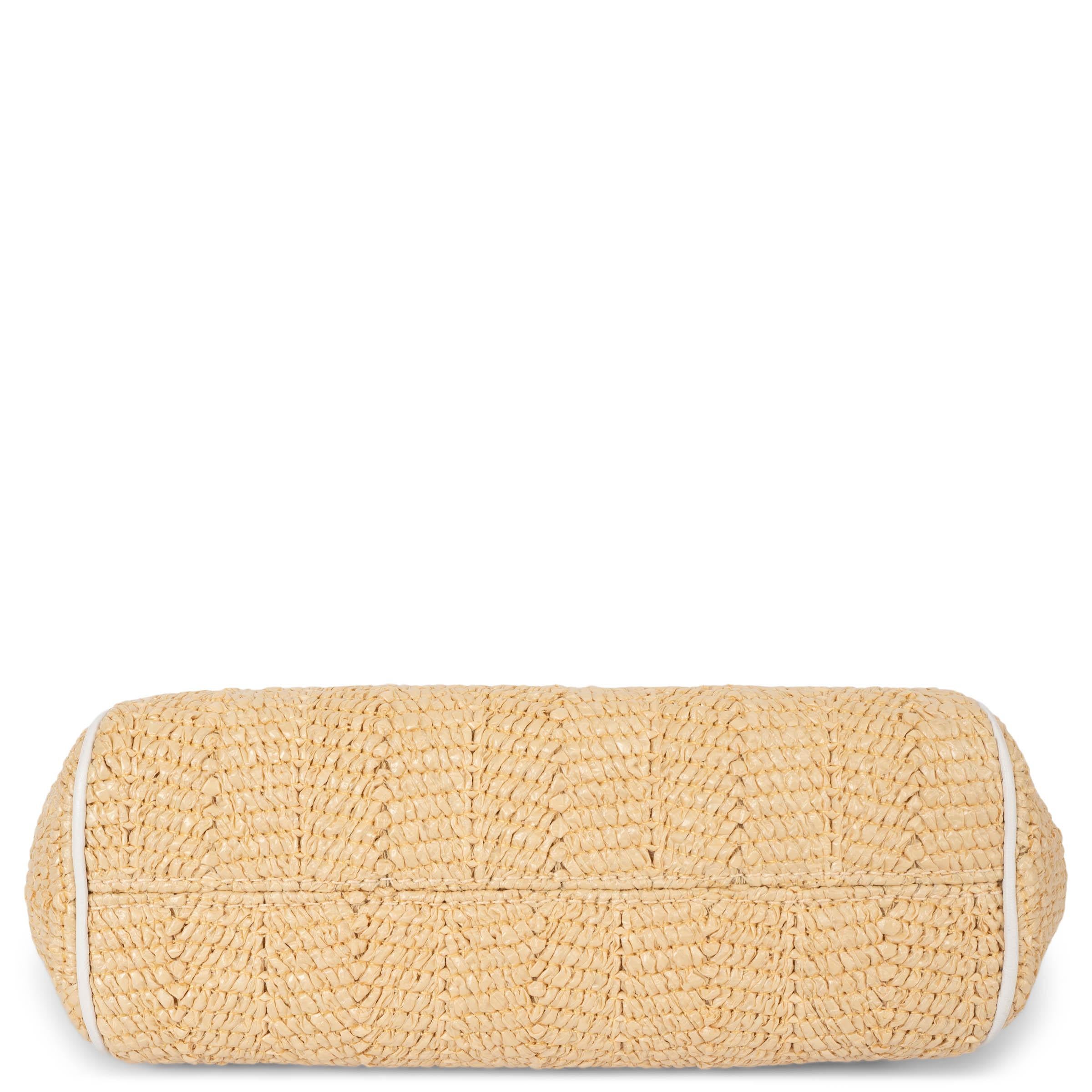 Women's CHRISTIAN DIOR beige 2005 FLORAL RAFFIA FRAME Clutch Bag