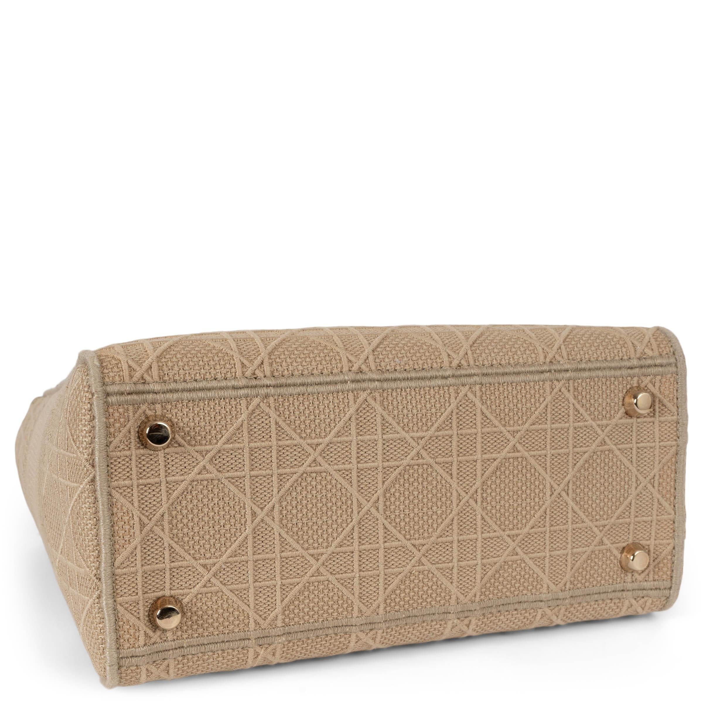 De las mujeres Bolso CHRISTIAN DIOR beige 2020 CANNAGE MEDIUM D-LITE TOTE en venta