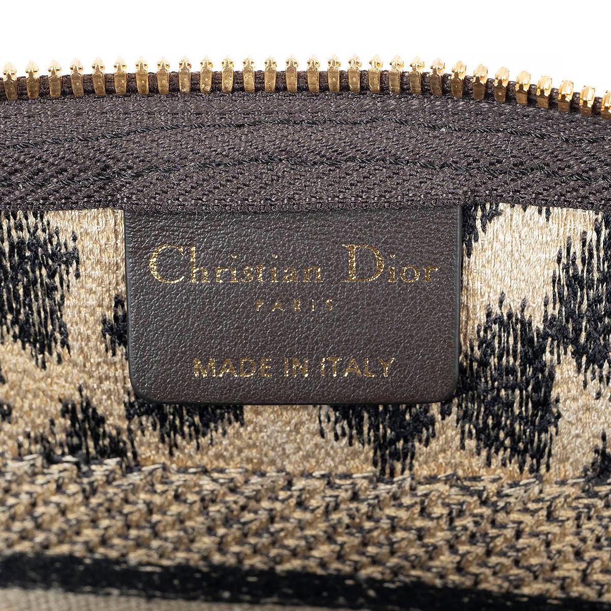 CHRISTIAN DIOR beige 2022 MIZZA EMBROIDERED DOMED Pouch Bag 4