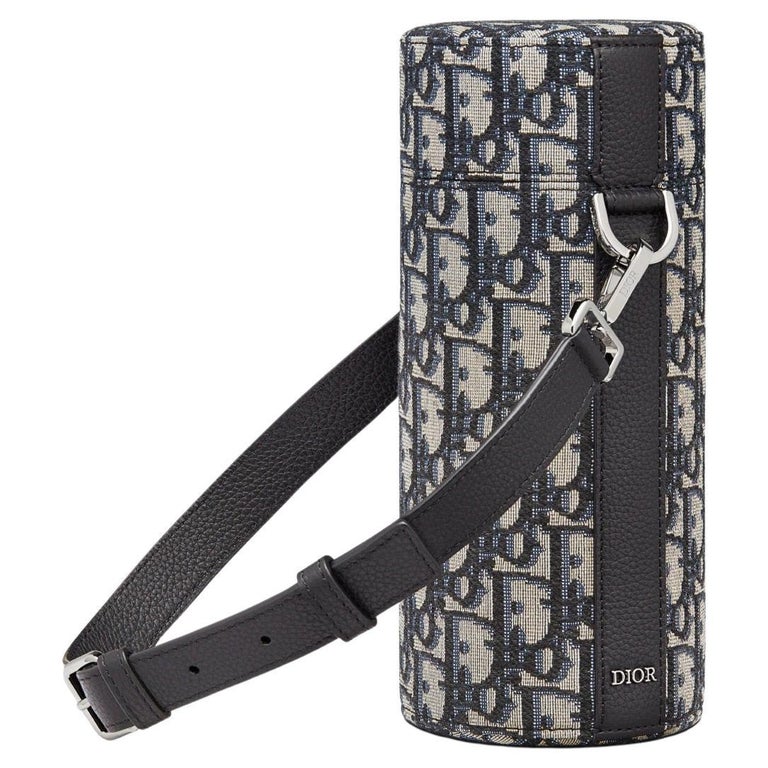 Dior Oblique Blue Beige Black Vertical Messenger Pouch Shoulder Crossbody  Bag