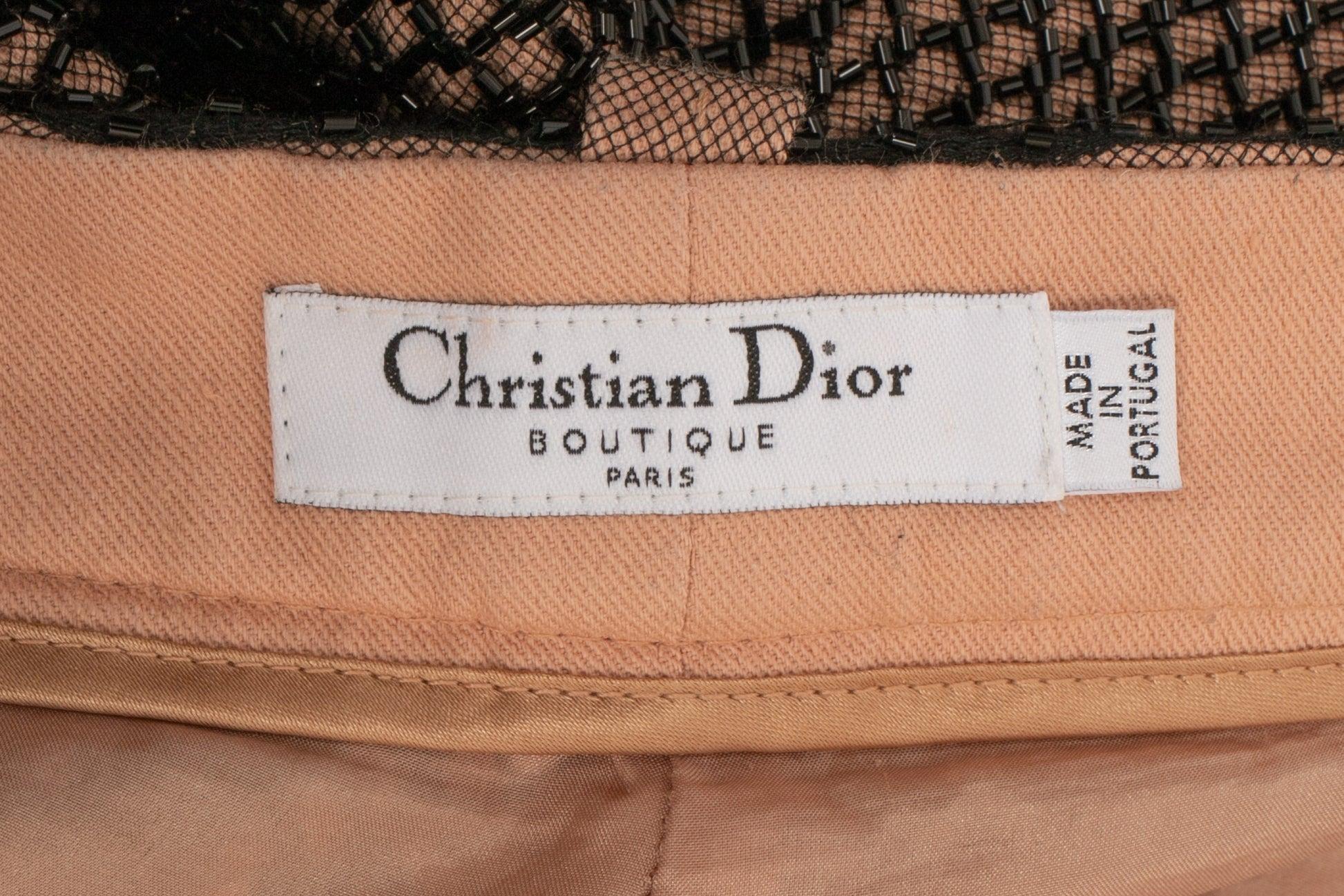Christian Dior Hose aus beigem und schwarzem Tüll, 2006 im Angebot 3