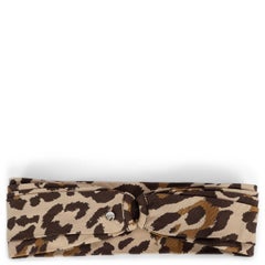 CHRISTIAN DIOR beige brown came cotton & silk LEOPARD Headband