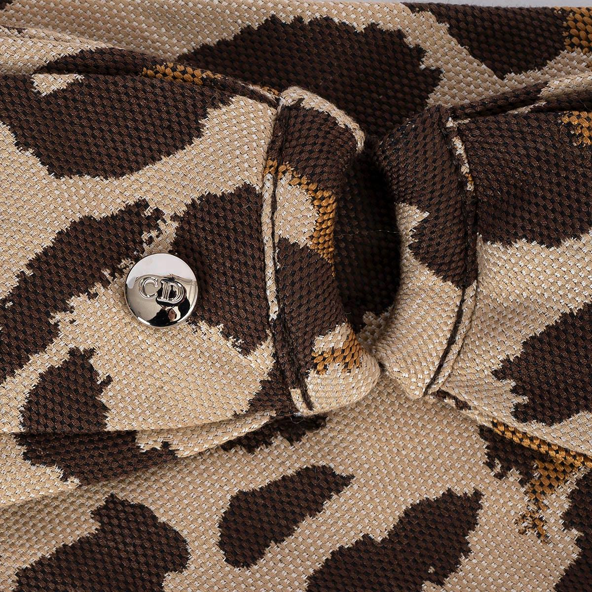 CHRISTIAN DIOR beige-braunes Stirnband aus Baumwolle und Seide LEOPARD im Angebot 2