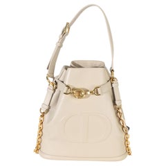 Christian Dior Beige Calfskin CD Embossed Medium C'est Bucket Bag