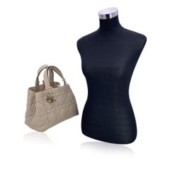 Christian Dior Beige Cannage Leather Quilted Toujours Tote Bag
