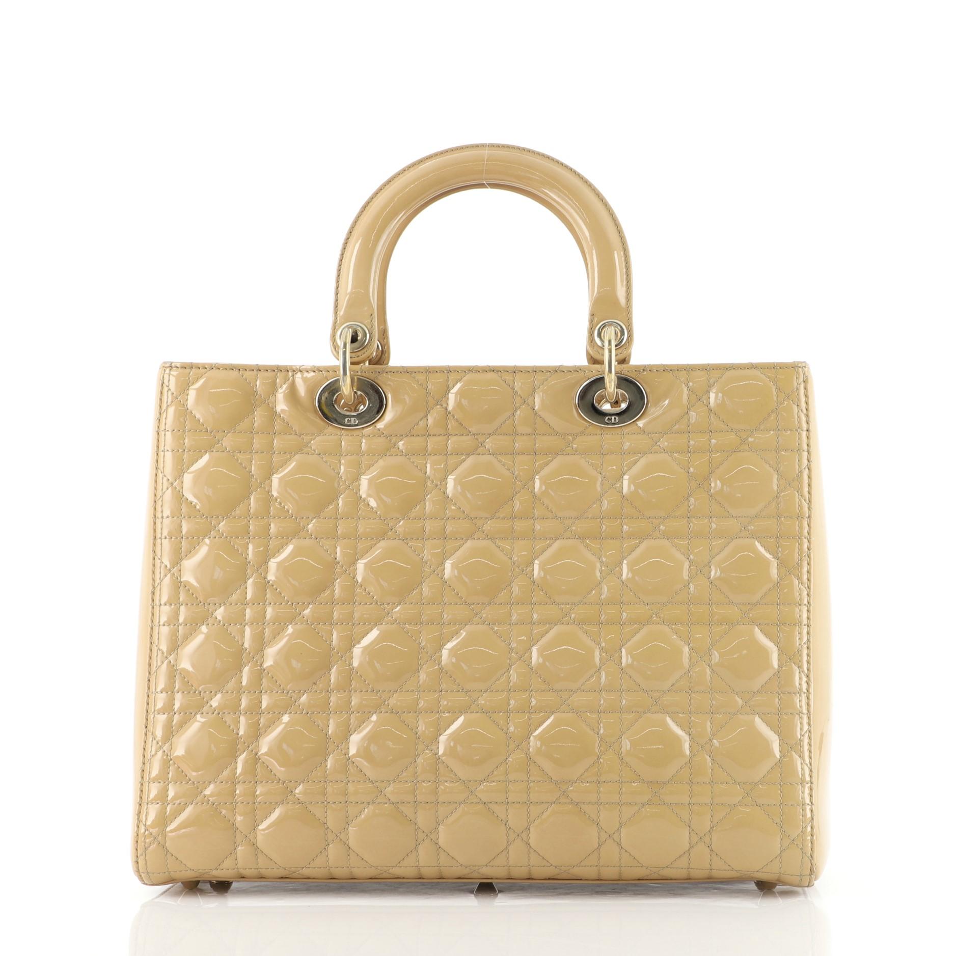Christian Dior Beige Cannage Quilted Patent Large Lady Dior Bag


68064MSC
