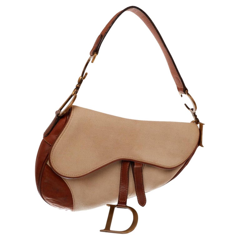 Christian Dior Beige Canvas Saddle Handbag For Sale at 1stDibs | dior  saddle bag beige, dior saddle beige, dior canvas saddle bag