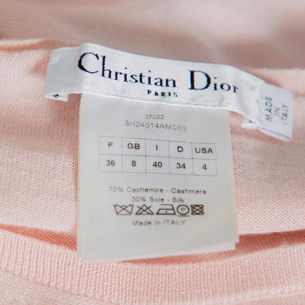 Christian Dior Beige Cashmere & Silk Sleeveless Jumper M In Good Condition In Dubai, Al Qouz 2