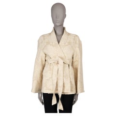 CHRISTIAN DIOR beige cotton 2023 DAMASK OVERSIZED KIMONO Jacket 34 XS