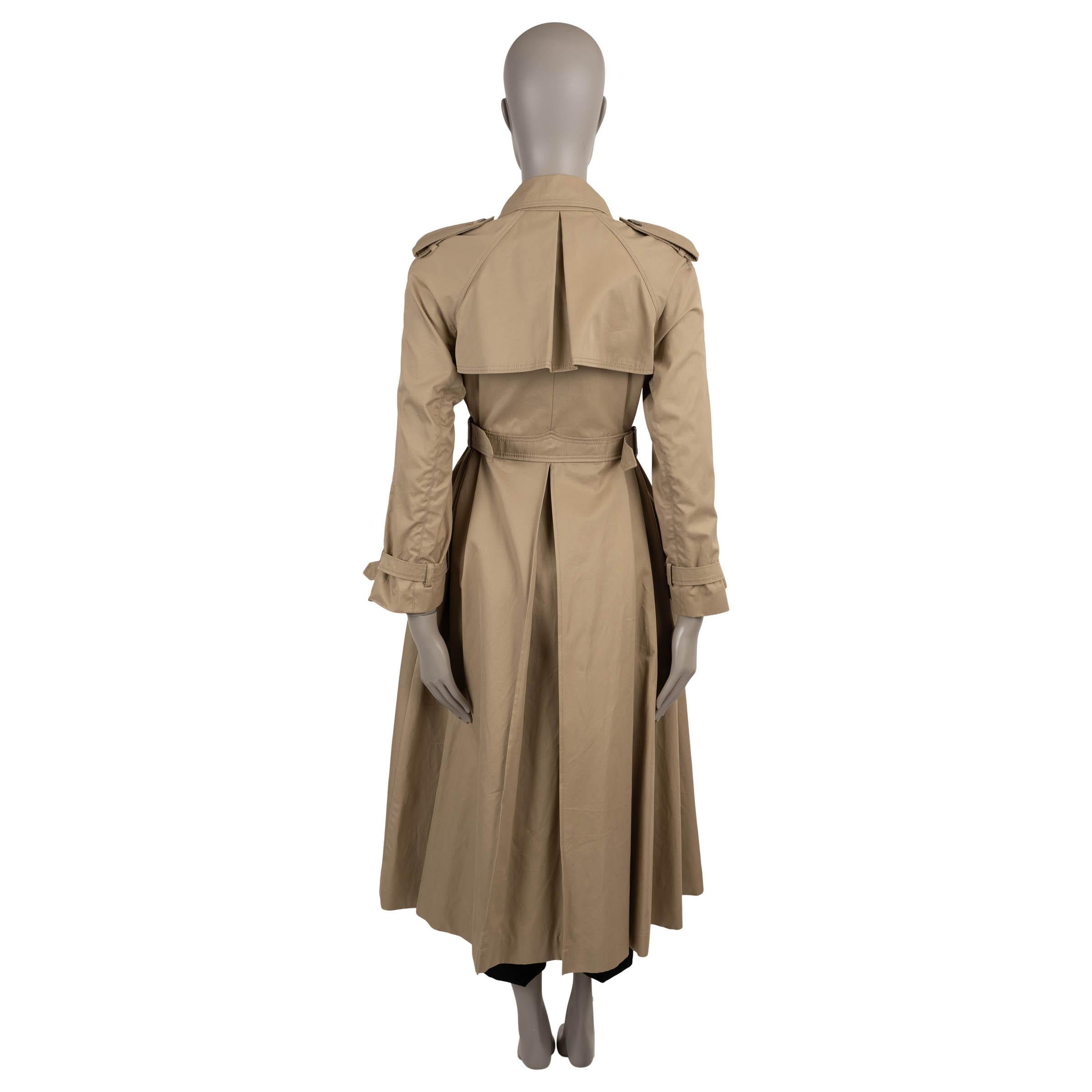 Beige CHRISTIAN DIOR cotone beige 30 MONTAIGNE GABERDINE TRENCH Cappotto Giacca 38 S in vendita