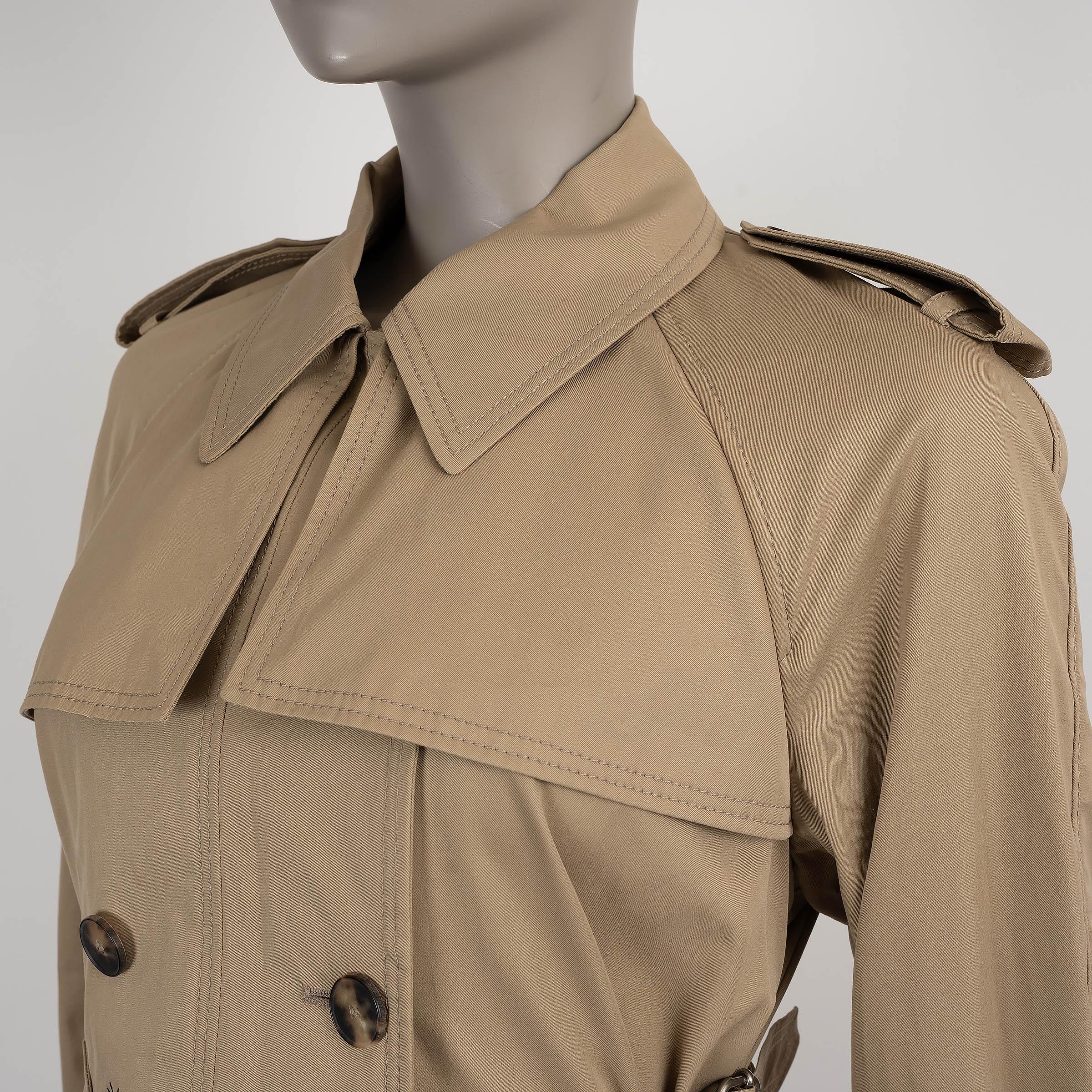 Donna CHRISTIAN DIOR cotone beige 30 MONTAIGNE GABERDINE TRENCH Cappotto Giacca 38 S in vendita