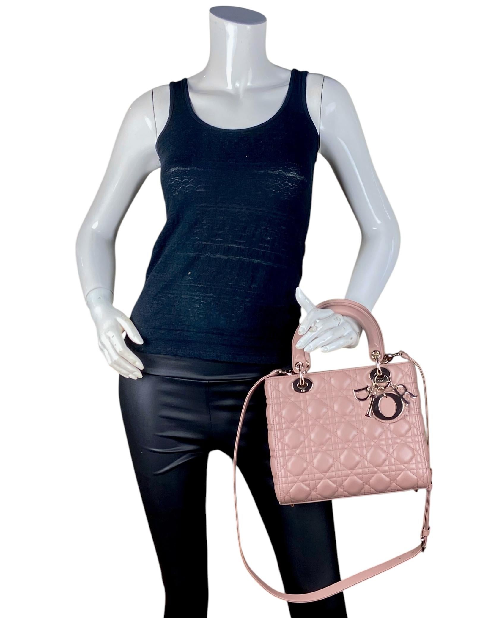 Beige Christian Dior Borsa media trapuntata in pelle beige Cannage Dior in vendita
