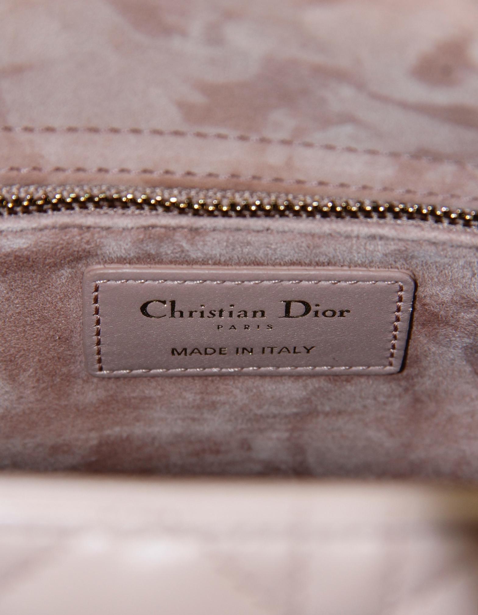 Christian Dior Borsa media trapuntata in pelle beige Cannage Dior in vendita 4