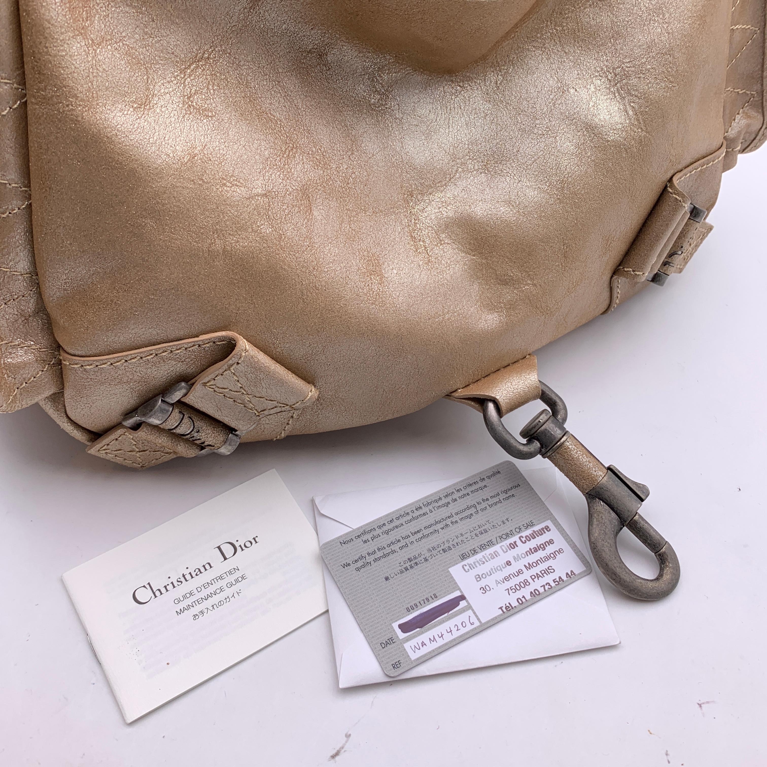Christian Dior Beige Leather Rebelle Shoulder Bag Handbag For Sale 2
