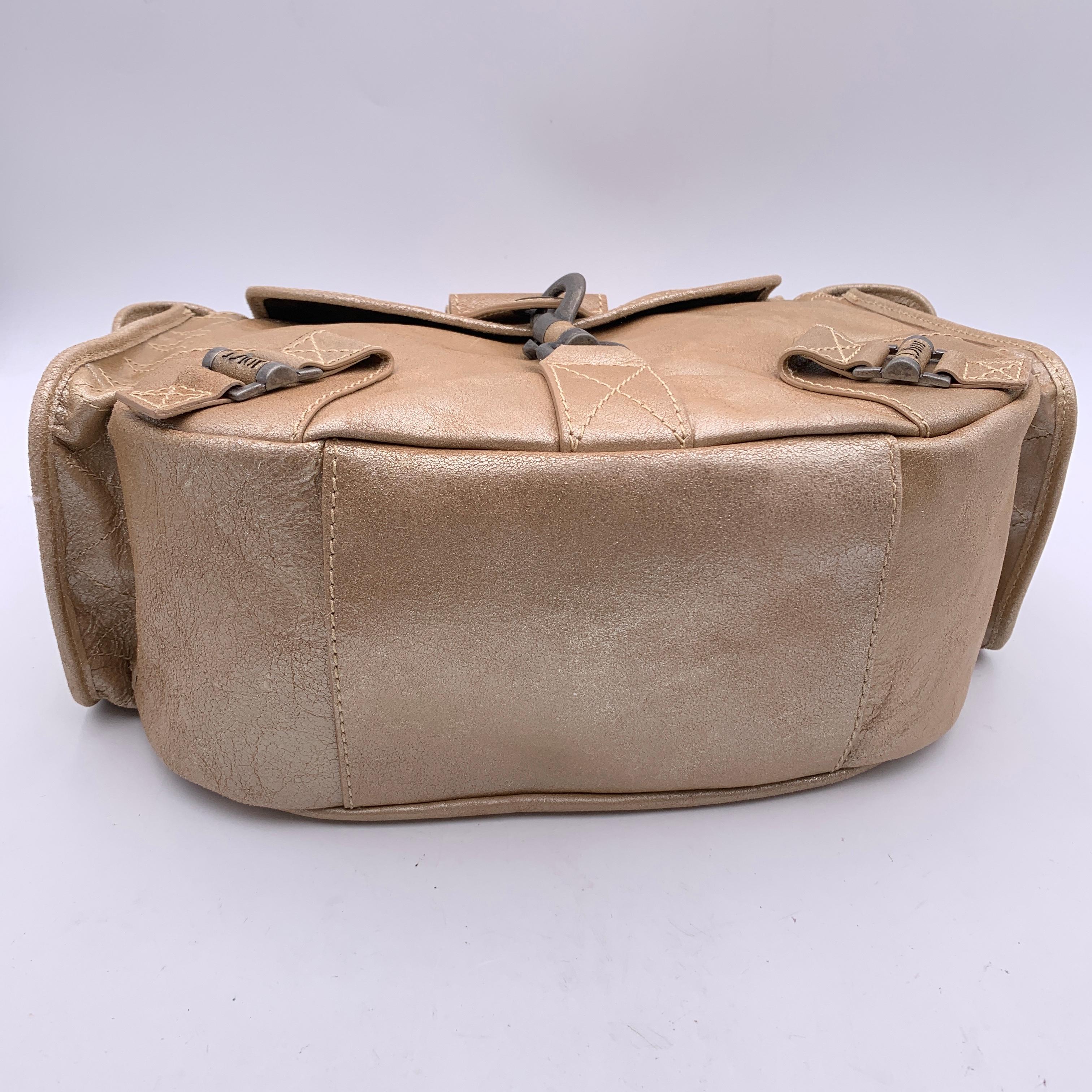 Christian Dior Beige Leather Rebelle Shoulder Bag Handbag For Sale 3