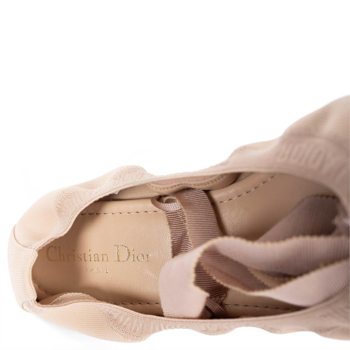 CHRISTIAN DIOR beige micro resille ACADEMY LACE-UP BALLET Flats Schuhe 40 fit 39 im Angebot 4