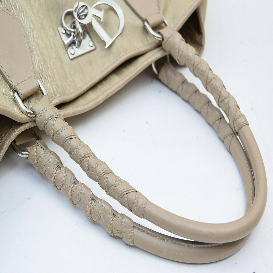 Christian Dior Beige Monogram Trotter Braided Handle Tote Bag 863203 For Sale 4