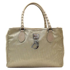 Christian Dior Beige Tragetasche mit Monogramm und geflochtenem Trottergriff 863203
