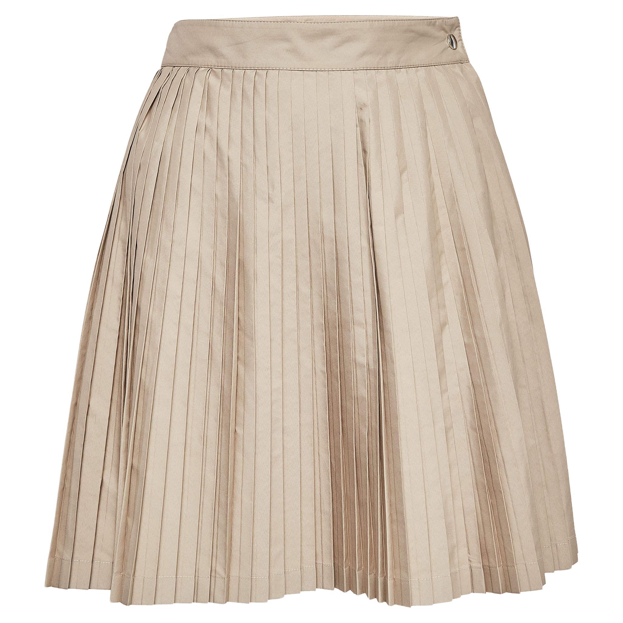 Christian Dior Beige Pleated Crepe Mini Skirt M For Sale