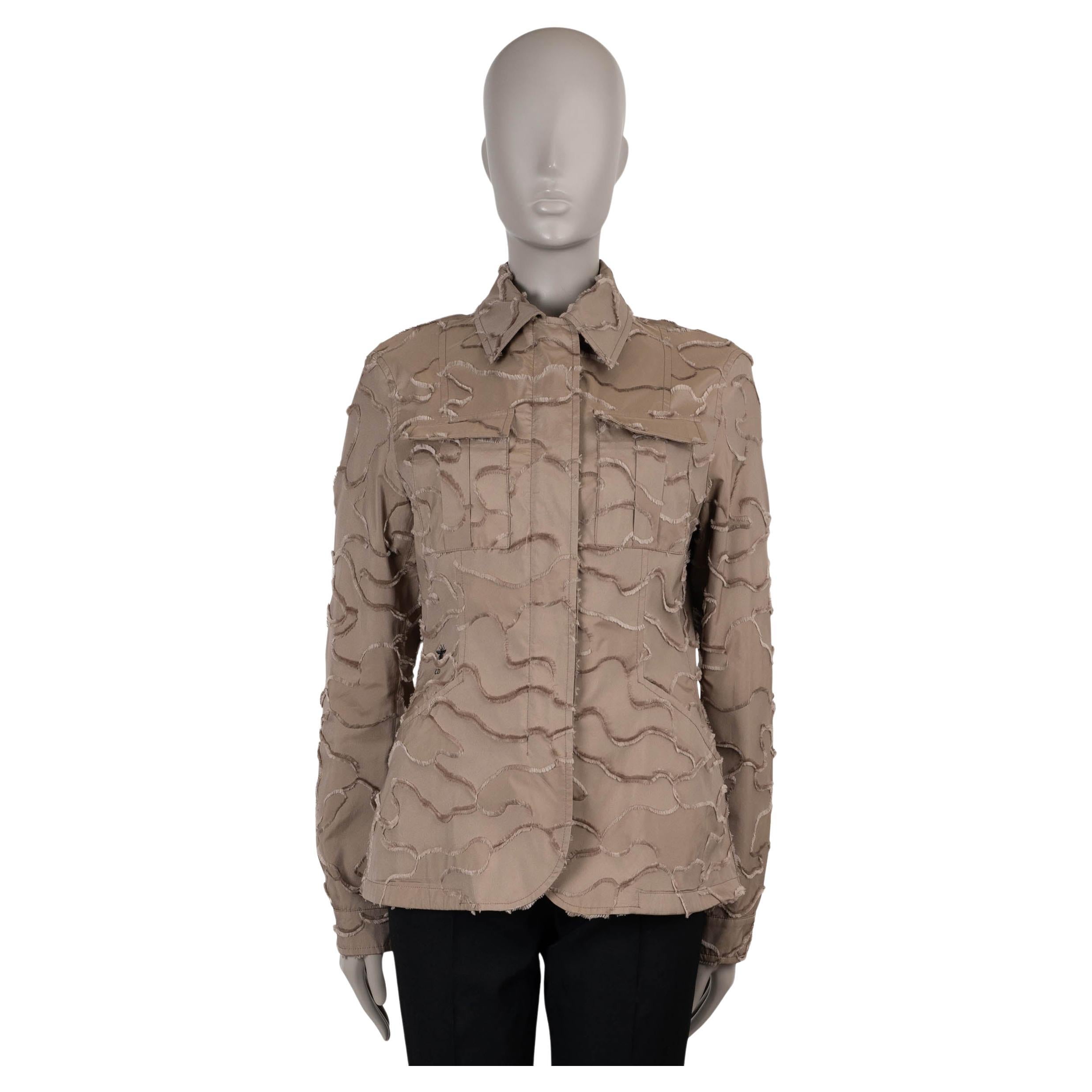 CHRISTIAN DIOR beige poliestere 2020 CAMOUFLAGE UTILITARIANA Giacca 42 L. in vendita