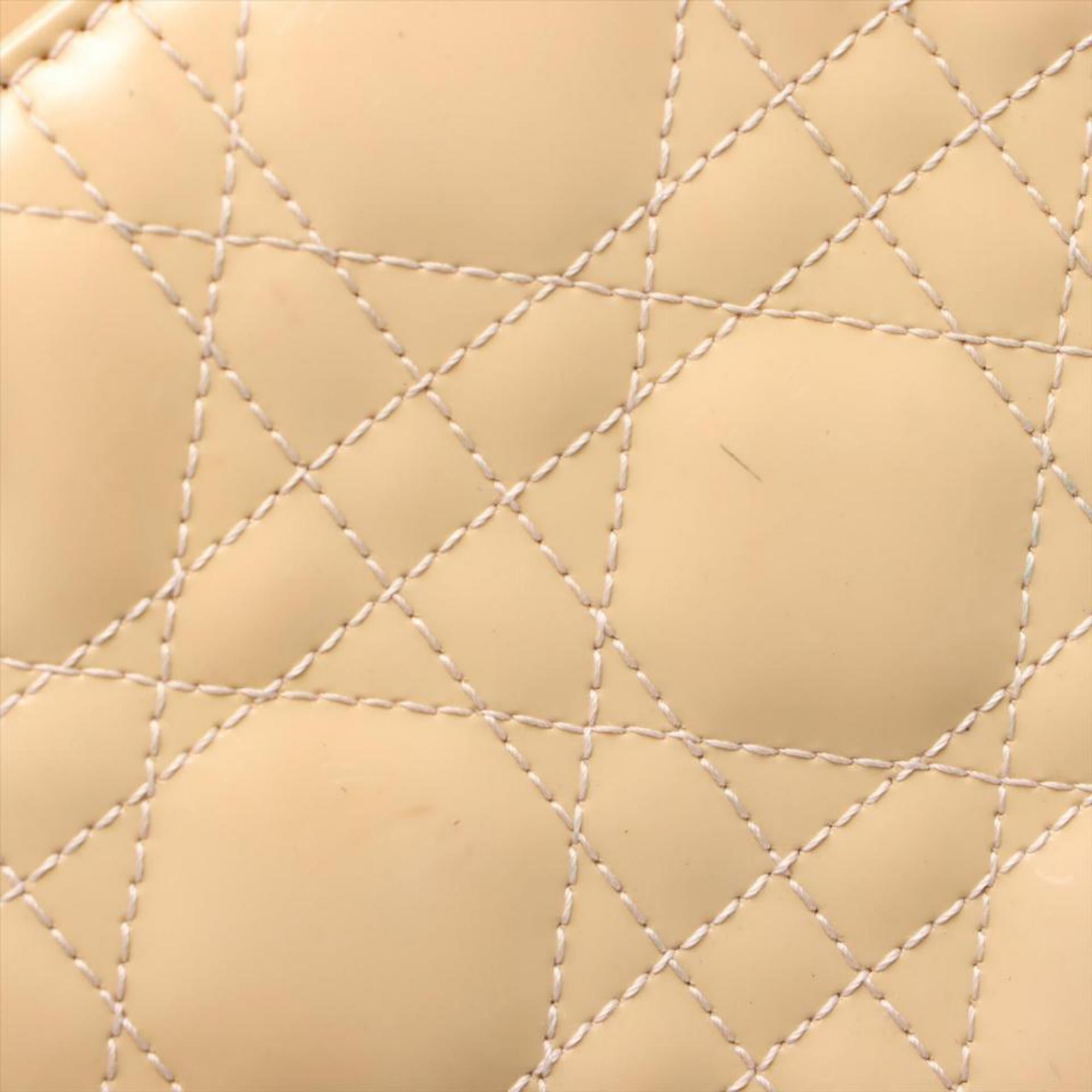 Christian Dior Beige Quilted Patent Cannage Lady Dior Tote Bag 16d412s 6