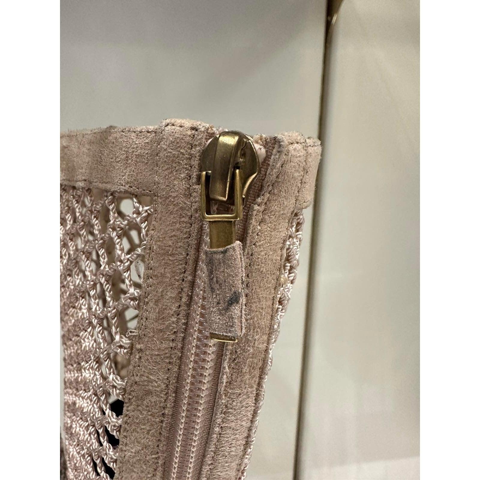 Christian Dior Beige Resille Naughtily-D Lace-Up Over-The-Knee Boots - Taille 40 Bon état - En vente à Krakow, PL