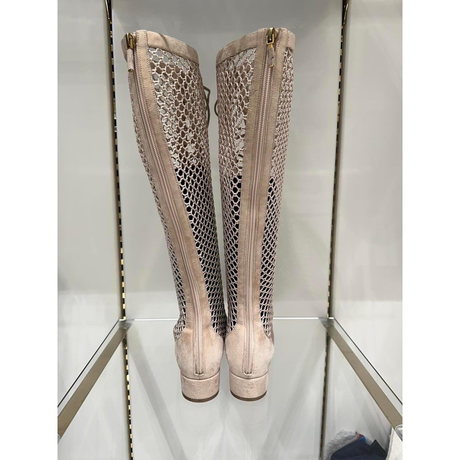 Christian Dior Beige Resille Naughtily-D Lace-Up Over-The-Knee Boots - Taille 40 Pour femmes en vente