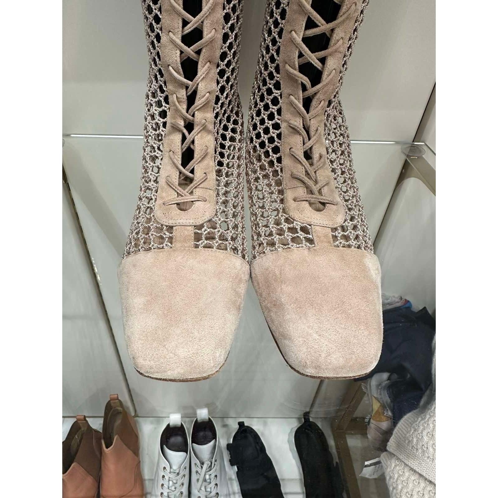 Christian Dior Beige Resille Naughtily-D Lace-Up Over-The-Knee Boots - Taille 40 en vente 2