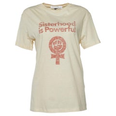 Christian Dior Beige Sisterhood is Powerful Cotton & Linen T-Shirt M