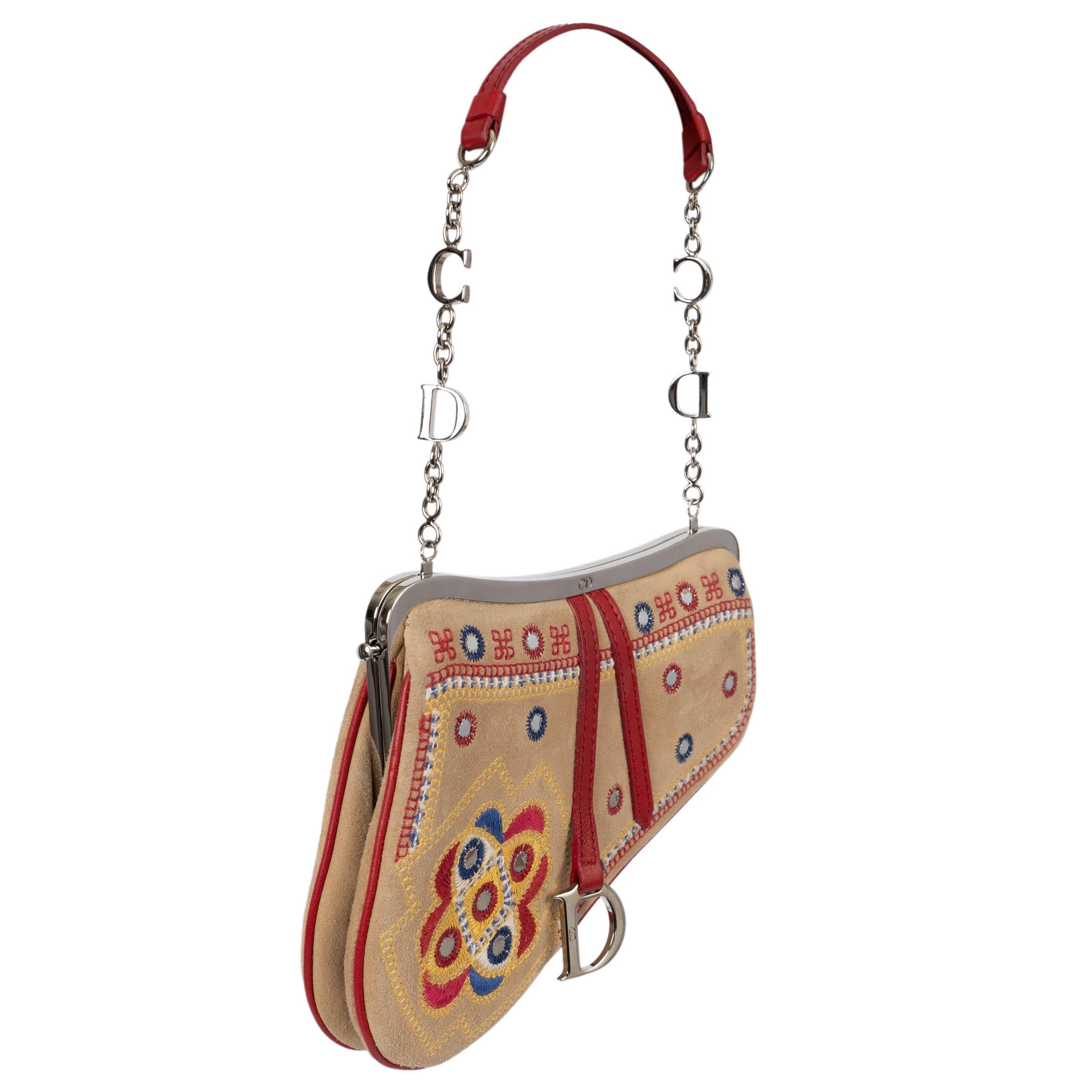 Dior beige saddle bag clearance