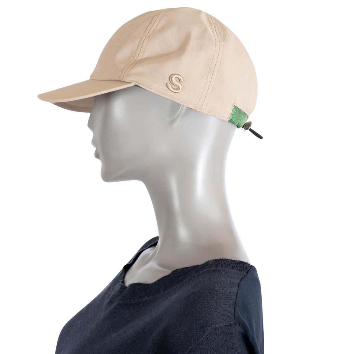 Beige CHRISTIAN DIOR beige wool DRAWSTRING Baseball Cap Hat 2 56 For Sale