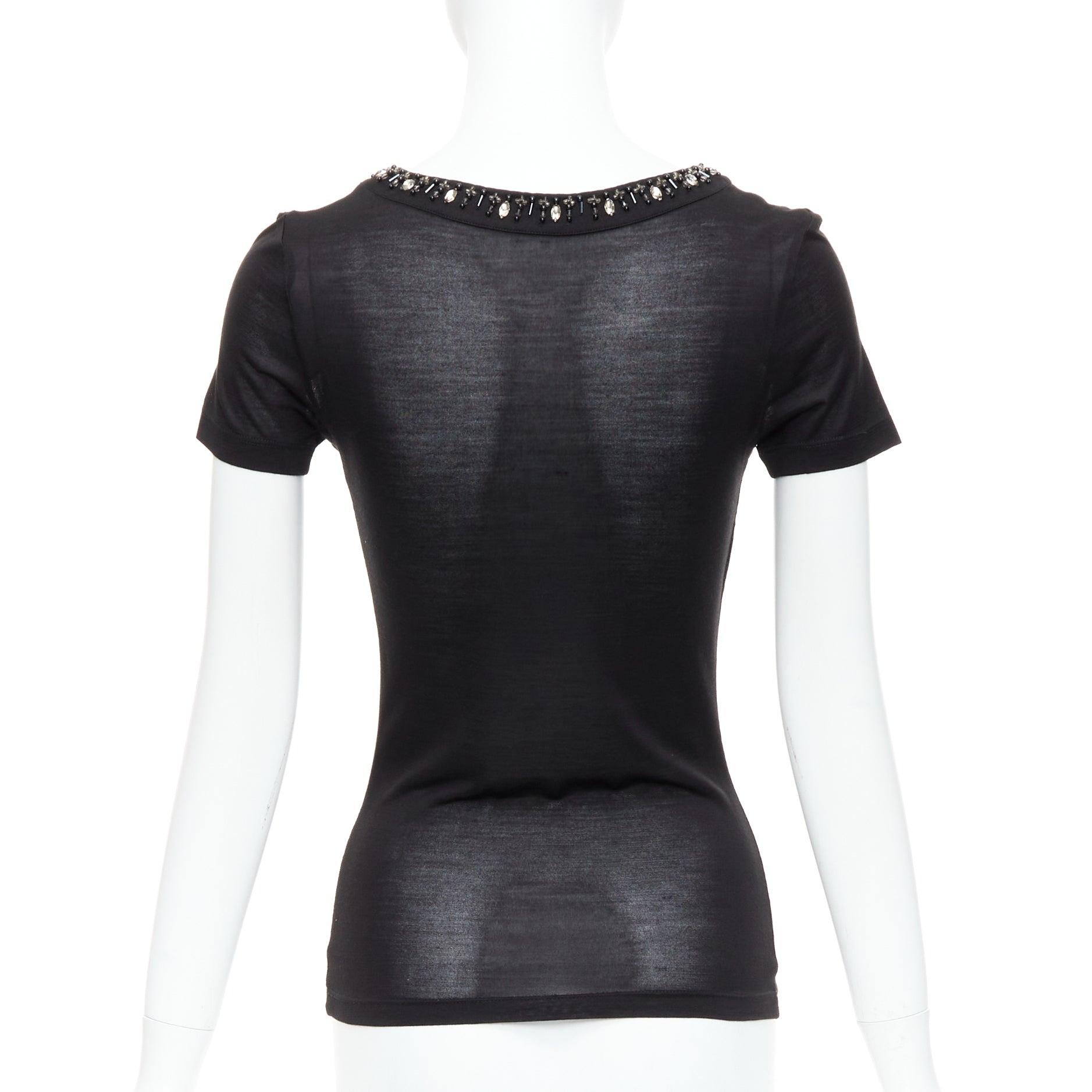 Chemise noire CHRISTIAN DIOR 100% soie verre PVC col perlé FR36 S Pour femmes en vente