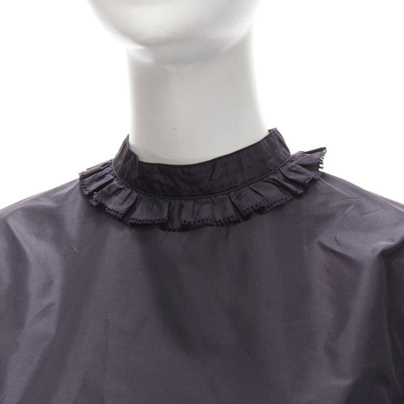 CHRISTIAN DIOR black 100% silk lace trim collar flared skirt muumuu dress FR42 L
Reference: KNLM/A00062
Brand: Dior
Designer: Maria Grazia Chiuri
Material: Silk
Color: Black
Pattern: Solid
Closure: Zip
Lining:  Polyester
Extra Details: Ruffle stand