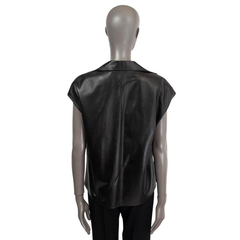CHRISTIAN DIOR Schwarzes 2019 LEATHER VEST-Blusehemd 38 S im