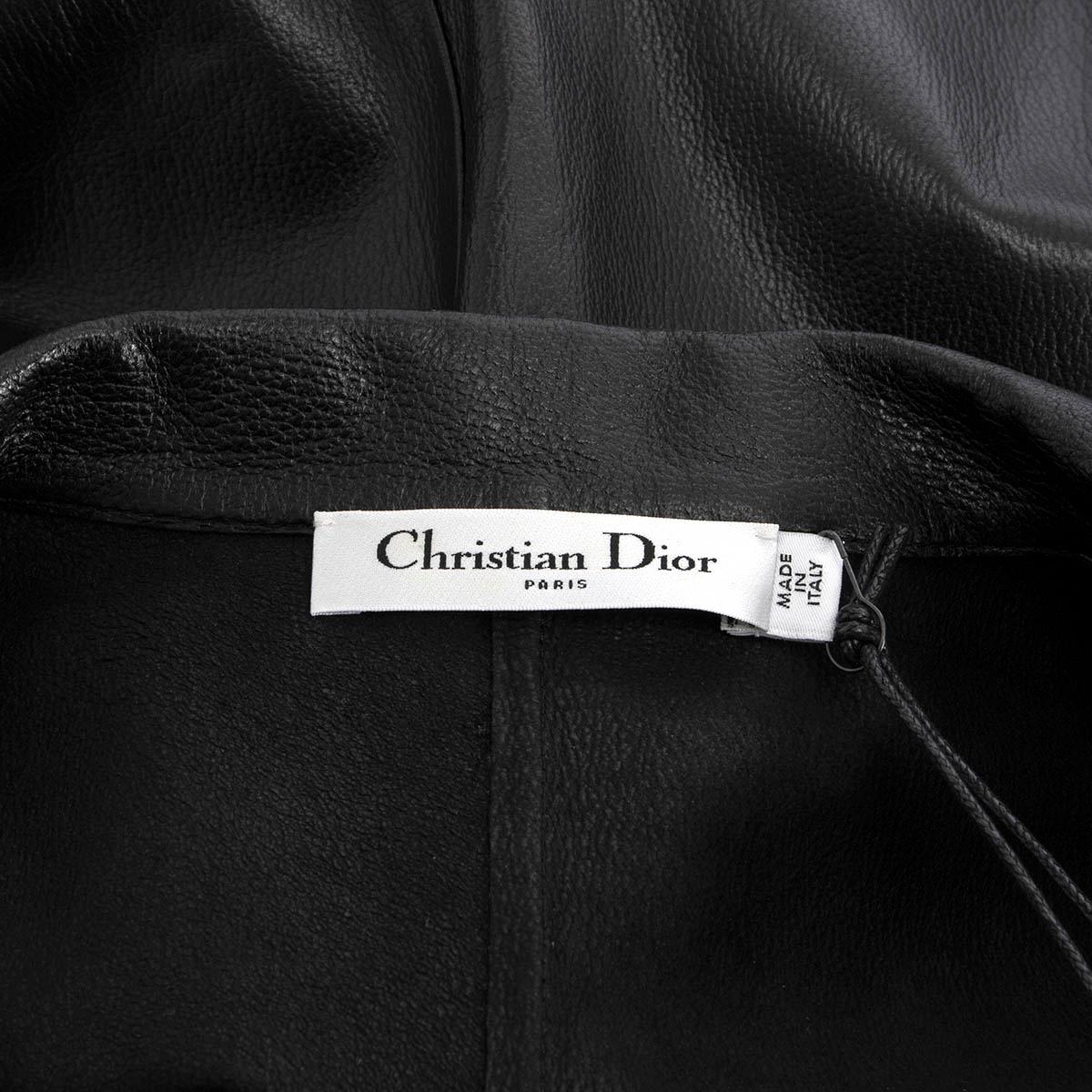 Women's CHRISTIAN DIOR black 2019 LEATHER VEST Blouse Shirt 38 S For Sale