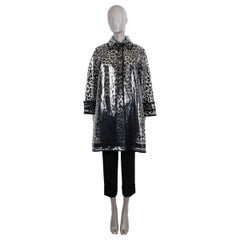 CHRISTIAN DIOR black 2019 LEOPARD TRANSPARENT RAIN Coat Jacket 38 S