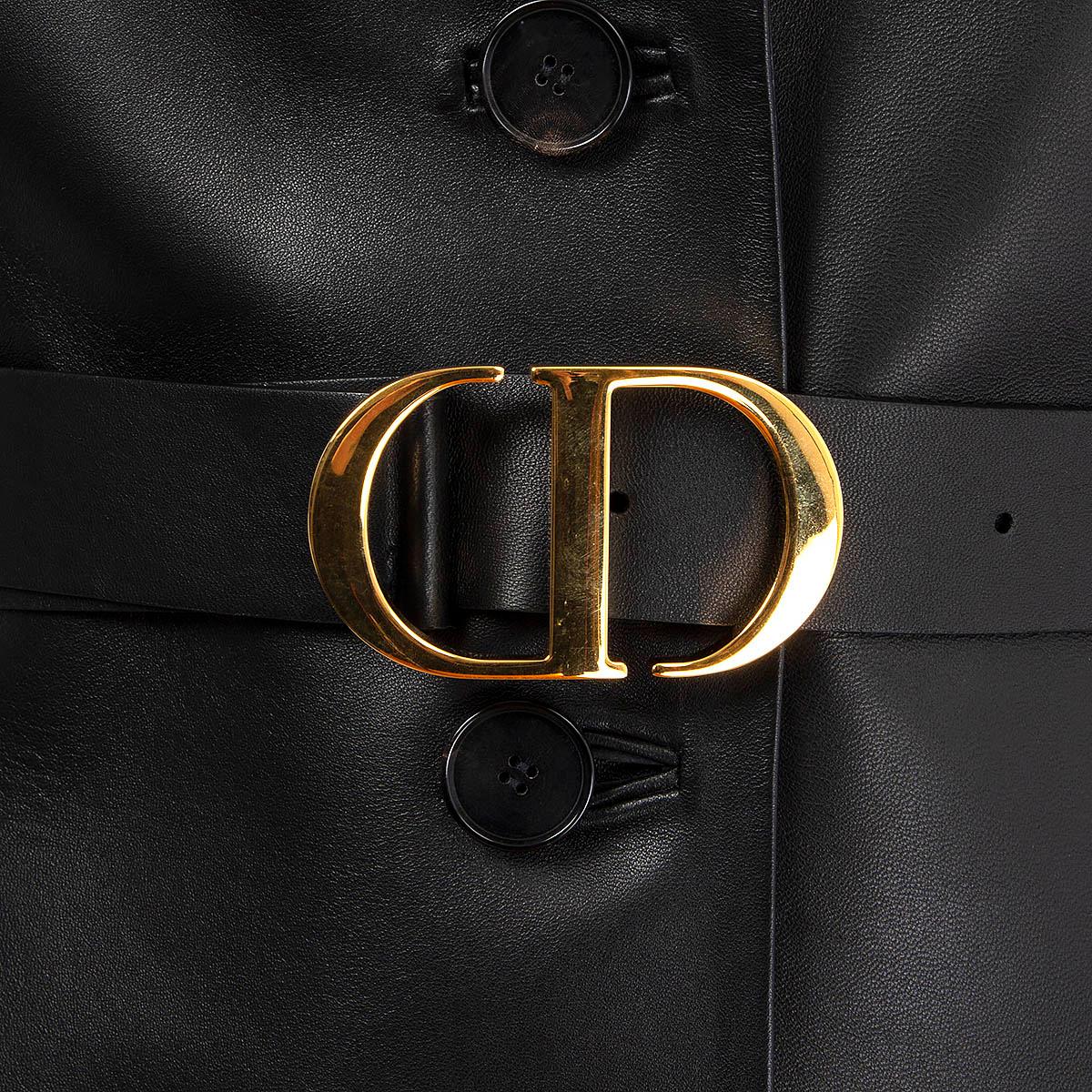 CHRISTIAN DIOR, chemise noire 2020 en cuir avec ceinture BUSTIER TanK, 38 S en vente 3
