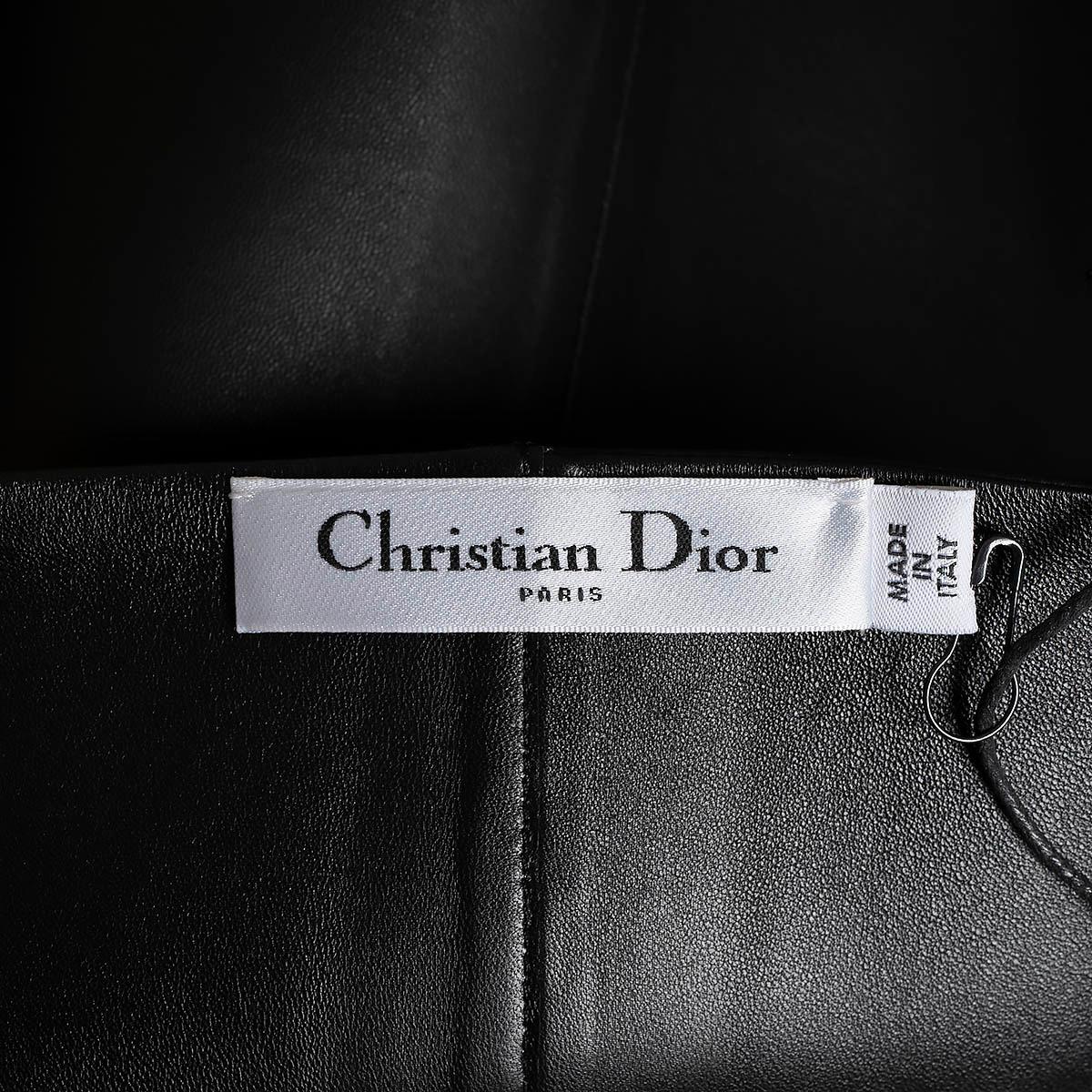 CHRISTIAN DIOR, chemise noire 2020 en cuir BUSTIER TanK top 36 XS en vente 3