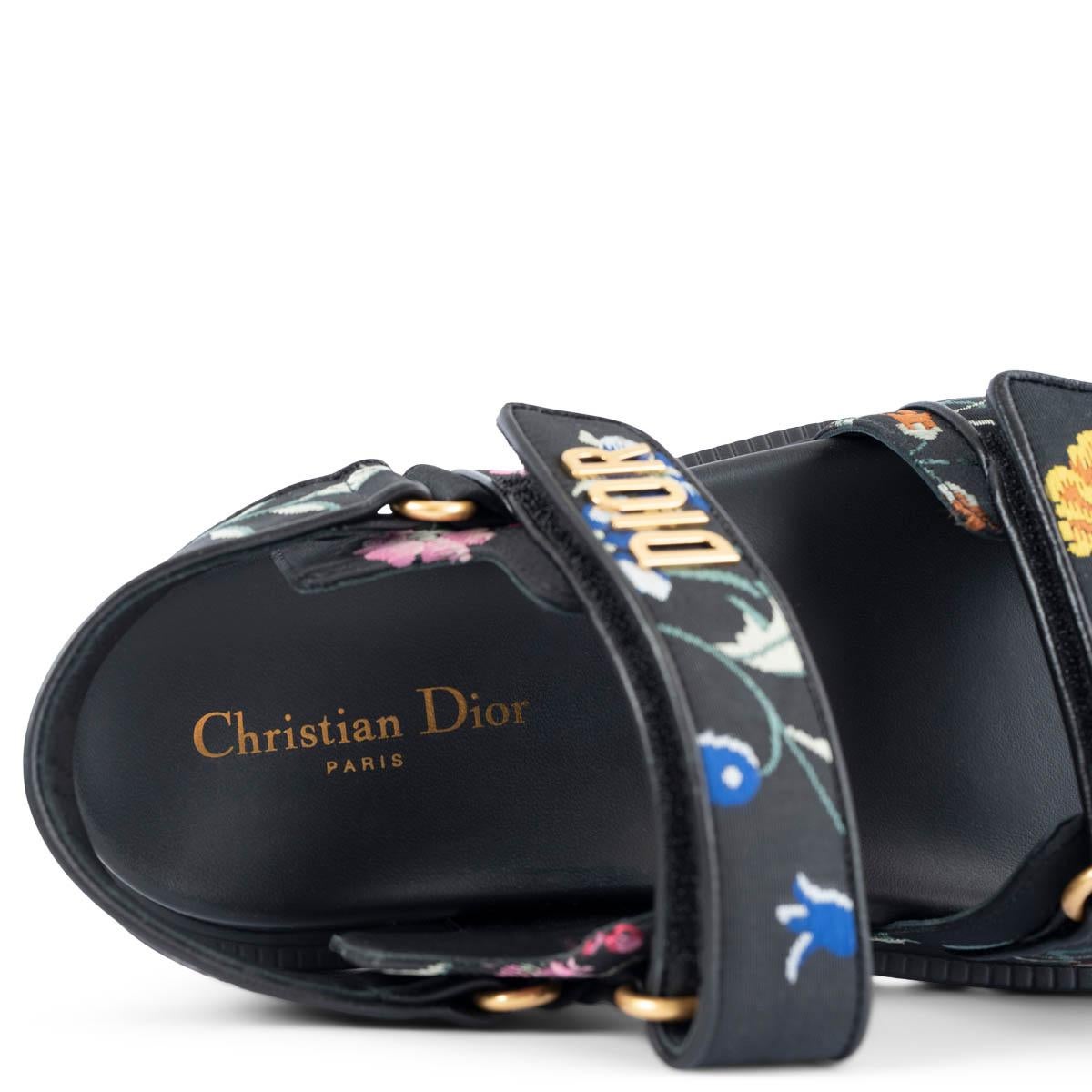 Women's CHRISTIAN DIOR black 2023 DIORACT FLORAL Sandals Shoes 38