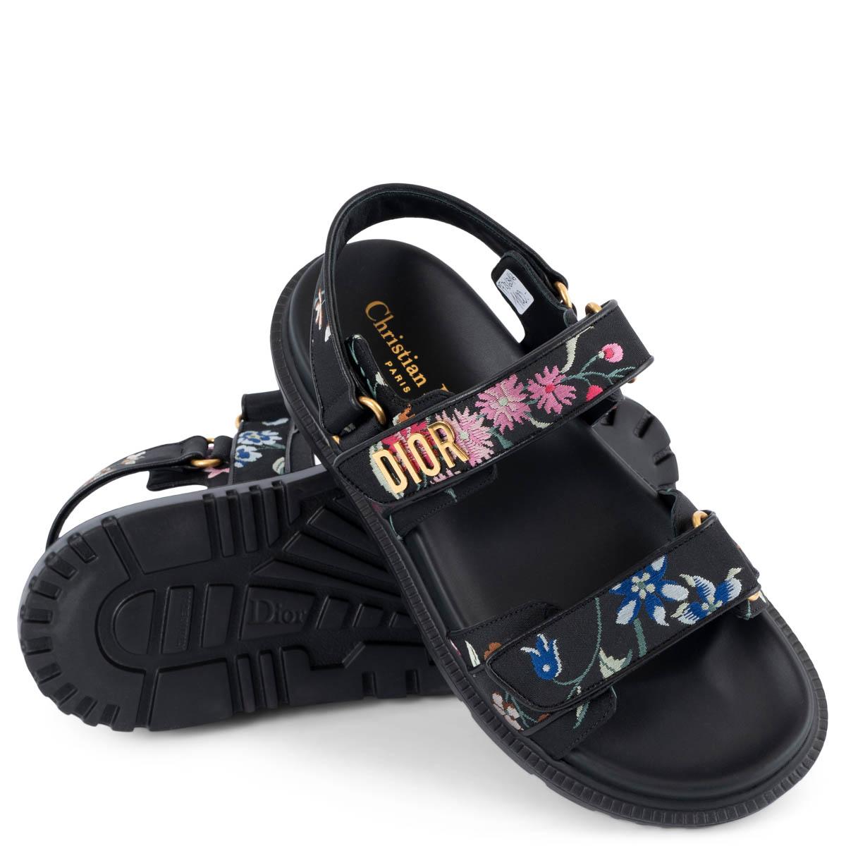 CHRISTIAN DIOR black 2023 DIORACT FLORAL Sandals Shoes 38 1