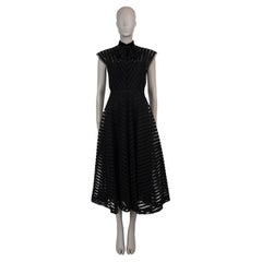 CHRISTIAN DIOR negro 2024 RIBBON BORDADO TULLE Vestido MIDI 36 XS