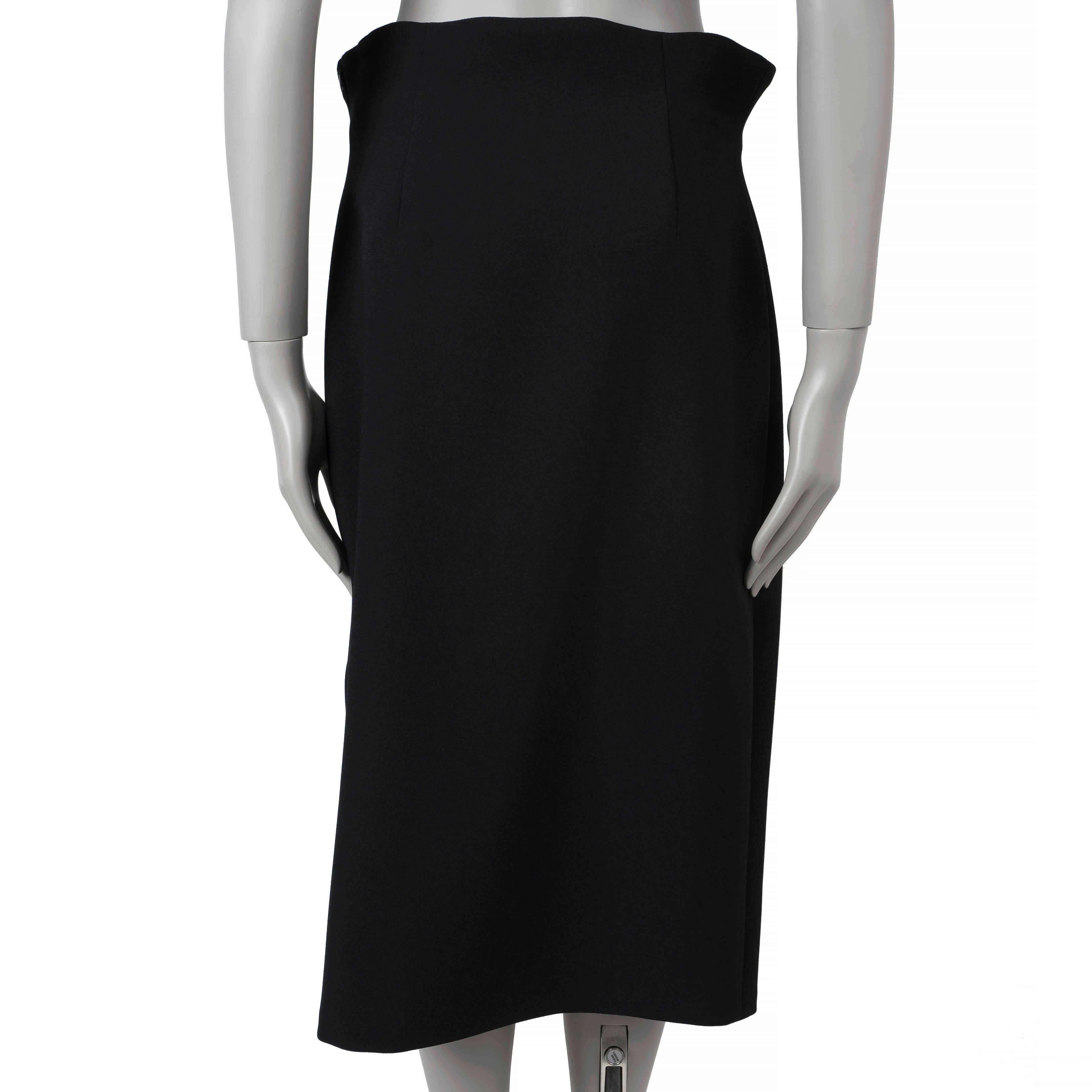 CHRISTIAN DIOR acetato negro 2016 FALDA MIDI PENDIENTE ALTURA 42 L Negro en venta