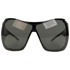 Occhiali da sole Christian Dior in acetato nero Overshine 1 Shield 110 mm