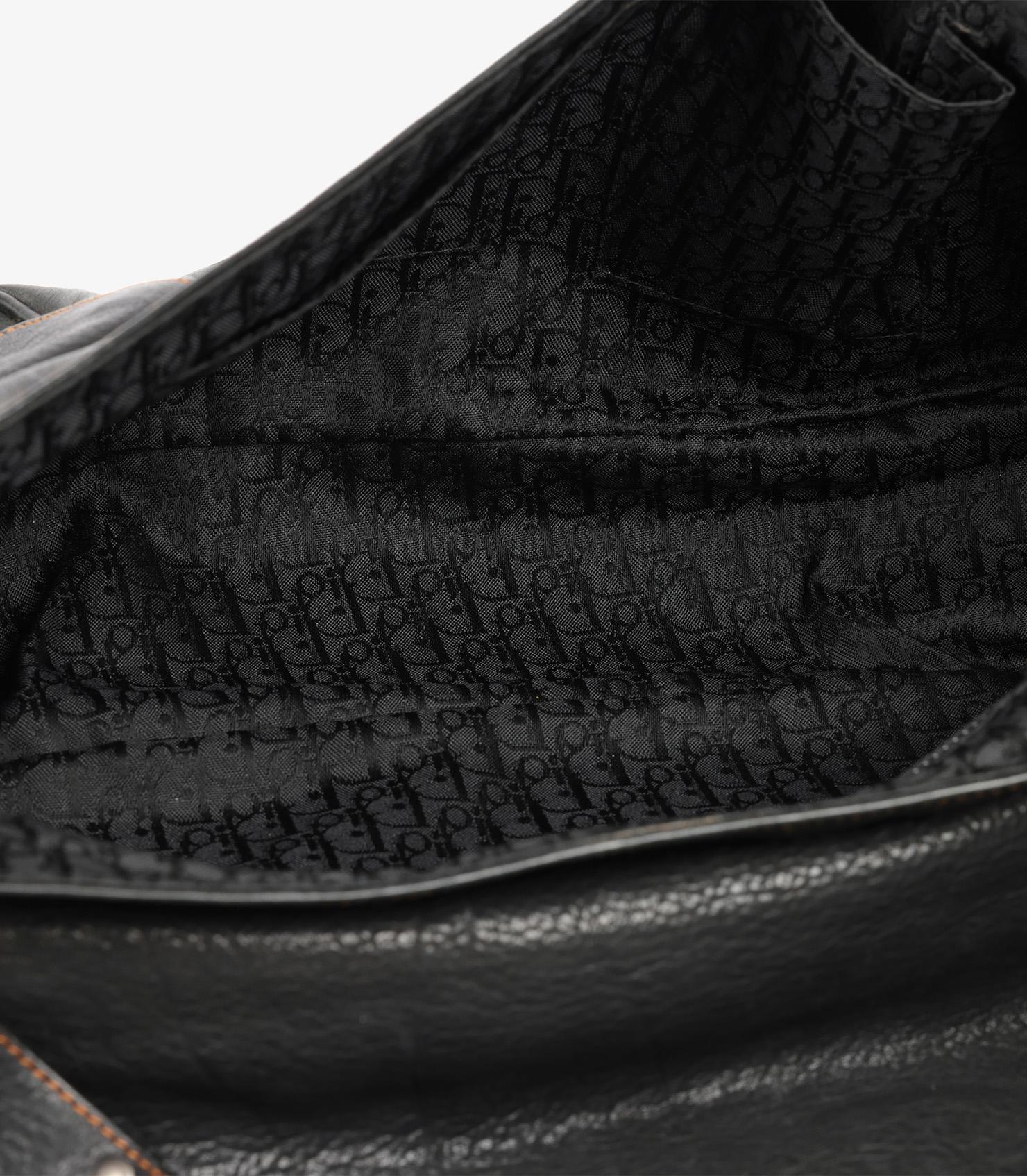 Christian Dior Black Aged Calfskin Leather Gaucho Saddle Bag 7