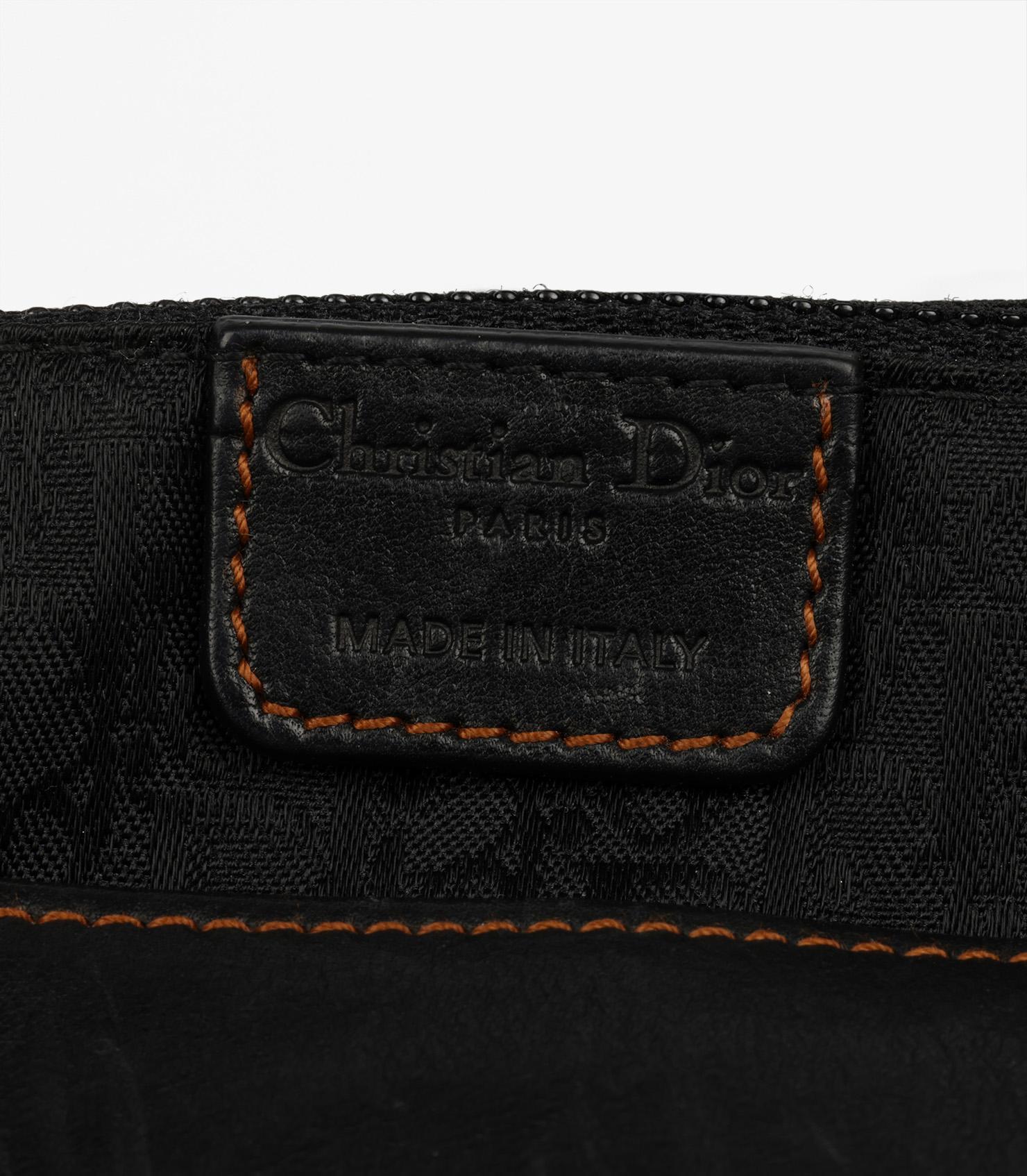Christian Dior Black Aged Calfskin Leather Gaucho Saddle Bag 5