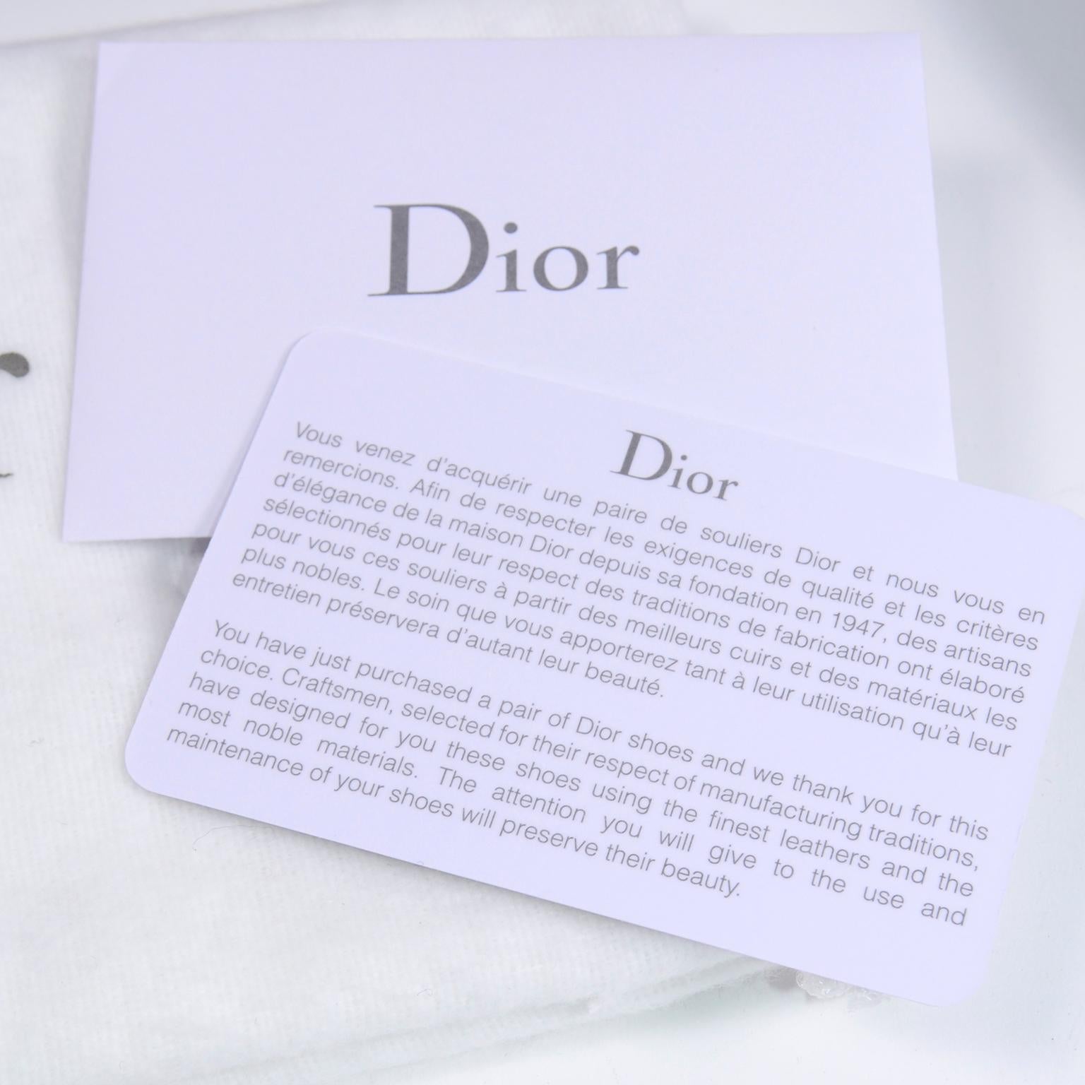 Christian Dior Black and Blue D'Orsay Pumps W Original Box & Shoe Bags 3