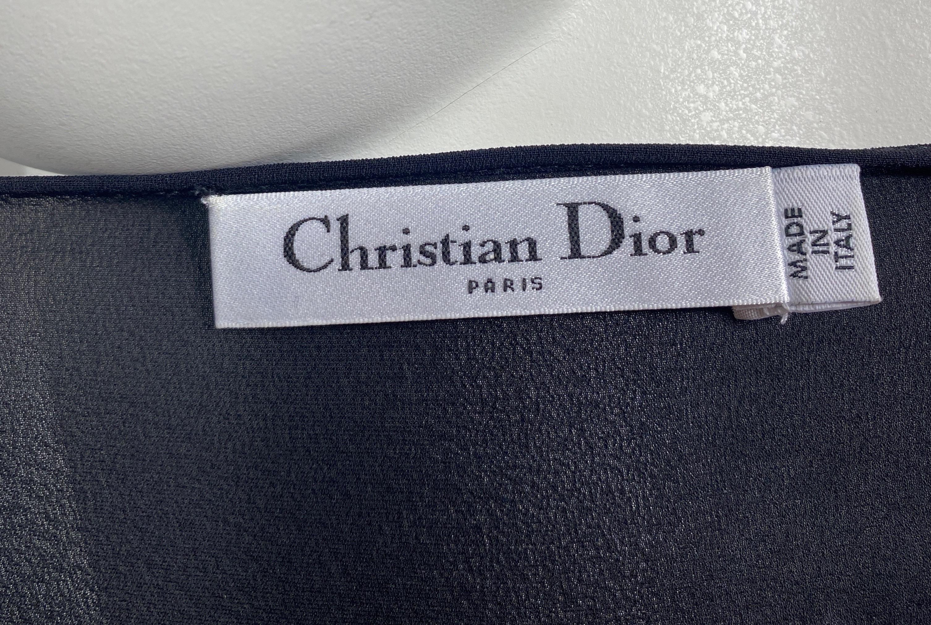 Christian Dior Schwarz-goldenes Mini-Polka-Dot-Top aus Netzstoff - Größe Small im Angebot 13