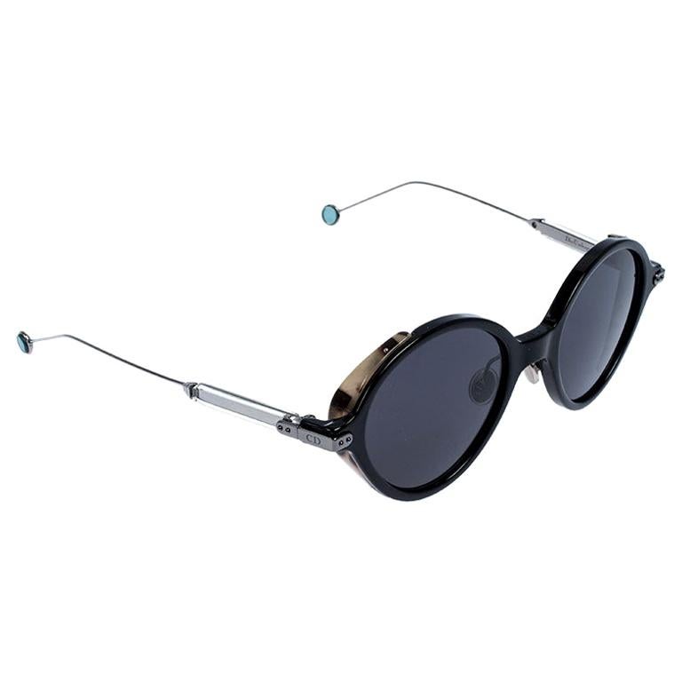 Christian Dior Black and Ruthenium /Grey L9RIR Dior Umbrage Round Sunglasses