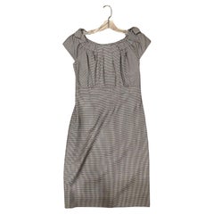 Christian Dior Black and White Cap-Sleeve Dress with Bows